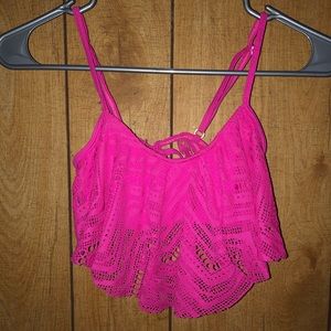 Pink swim suit top size small
